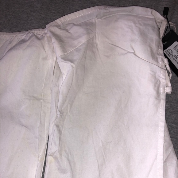 Nasty Gal Peasant Tie Up Bardot Blouse - Picture 5 of 8